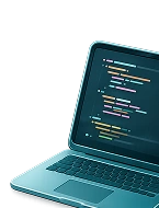 Laptop showing application code